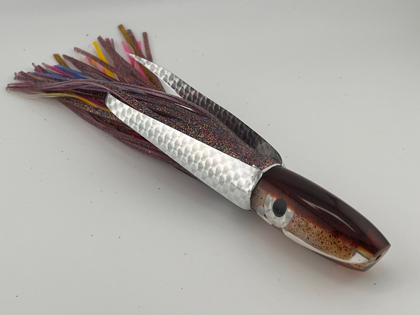 7" Squid Lure-Bullet w/black & silver eye