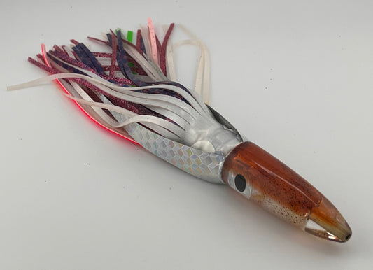 7" Squid Lure-Bullet w/black & silver eye